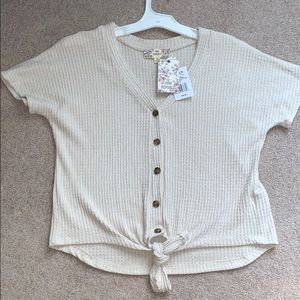 Waffle Knit Short sleeve Top